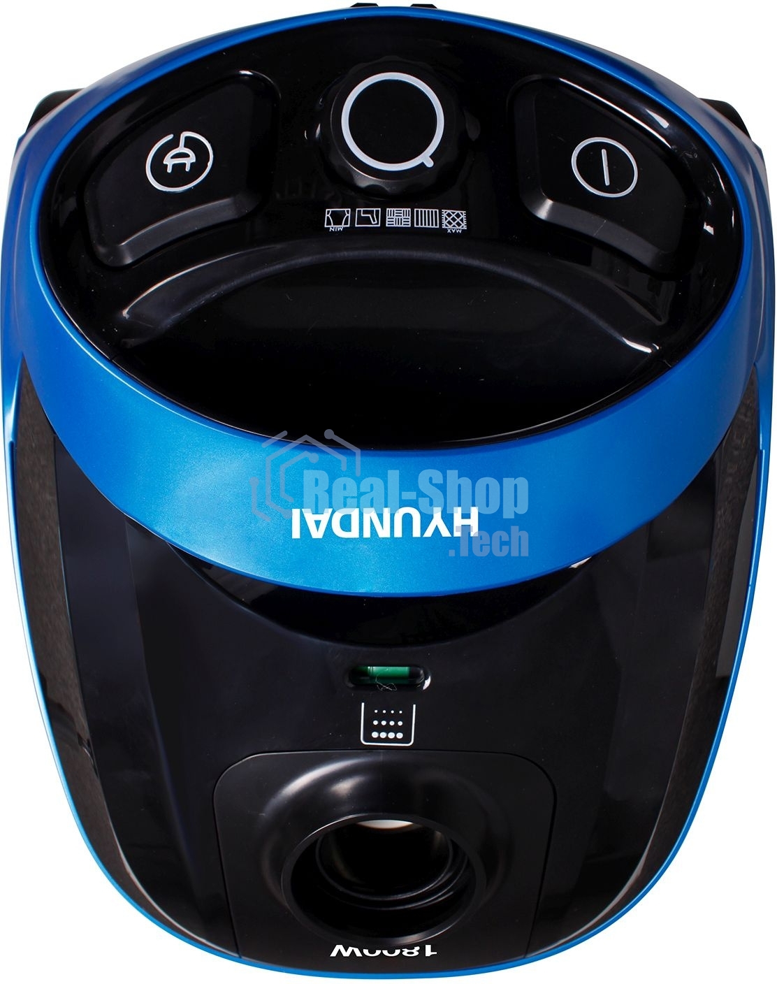 Пылесос Hyundai HYV-B1550 синий/черный, 250/1800 Вт, уборка сухая, пылесборник мешок, 1.5 л (в компл.:1мешок)