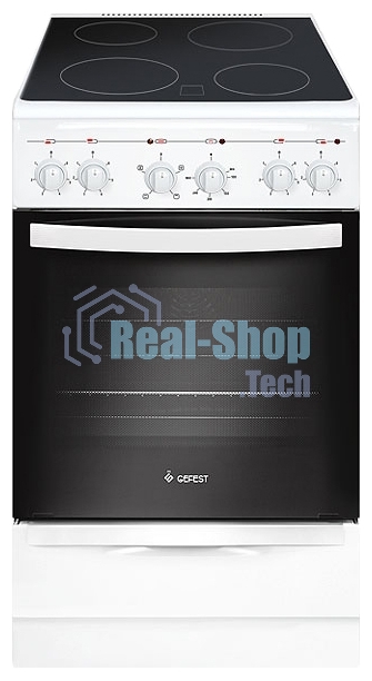 Плита электрическая Gefest 5160-02 0095 белый, конфорок 4 электрических, духовка 55 л, 50 см x 85 см x 58.5 см