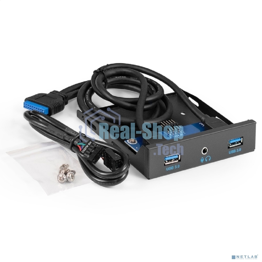 Планка USB на переднюю панель ExeGate U3H-627S, 3,5