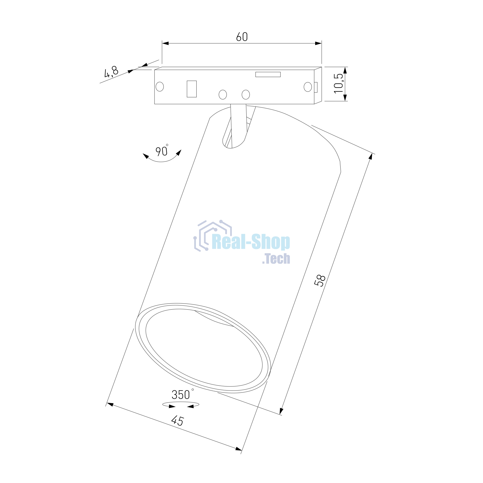 Трековый светильник Mini Magnetic 9W 3000K (белый/черный) 85203/01