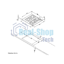 Газовая варочная поверхность Korting HG 645 CRB, 4 конфорки, эмалированный металл, 7550 Вт