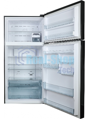 Холодильник Hitachi R-VG660PUC7-1 GBK черный стекло двухкамерный 405/145л морозилка сверху No Frost