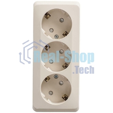 Розетка 3-м ОП Этюд 16А 250В защ. шторки с заземл. крем. SchE PA16-012K