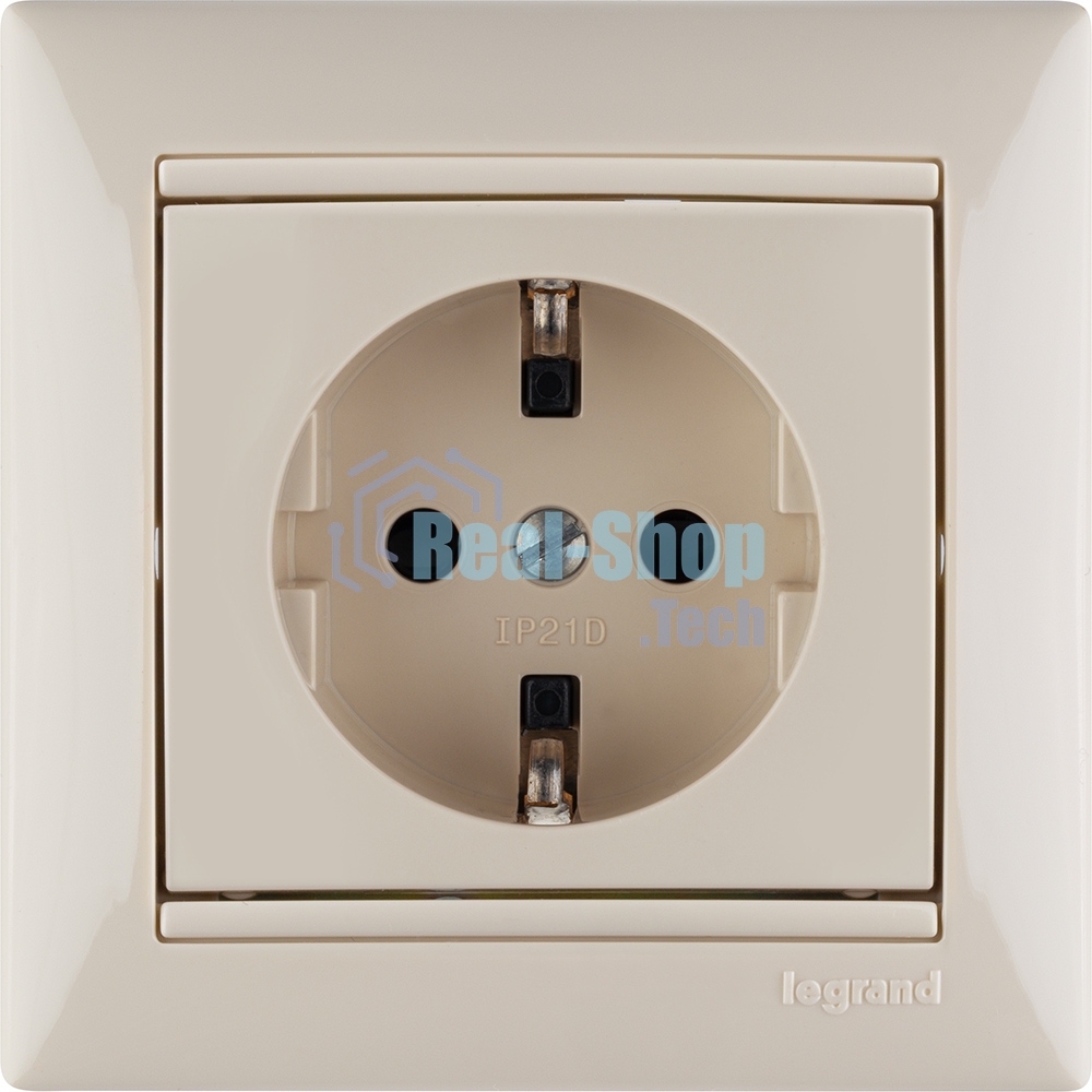 Розетка Legrand 774321 2К+3 со шторками, слон. кость Valena