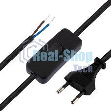 Сетевой шнур с выключателем Rexant 2х0,75 мм², 1,8 м черный