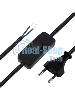 Сетевой шнур с выключателем Rexant 2х0,75 мм², 1,8 м черный