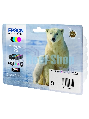 Картридж струйный Epson C13T26164010 черный/голубой/желтый/пурпурный набор карт. (200 стр 17 мл ) для Epson XP-600/605/700/710/800