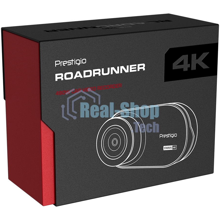 Видеорегистратор Prestigio RoadRunner 480W, 3.0'' IPS (854x480) touch screen display, UHD 4K 3840x2160@30fps, Mstar SSC8629Q, 8 MP CMOS Sony Starvis IMX415 image sensor, 8 MP camera, 140° Viewing Angle, Wi-Fi, USB Type-C, Supercapacitor, Night Vision, Mot
