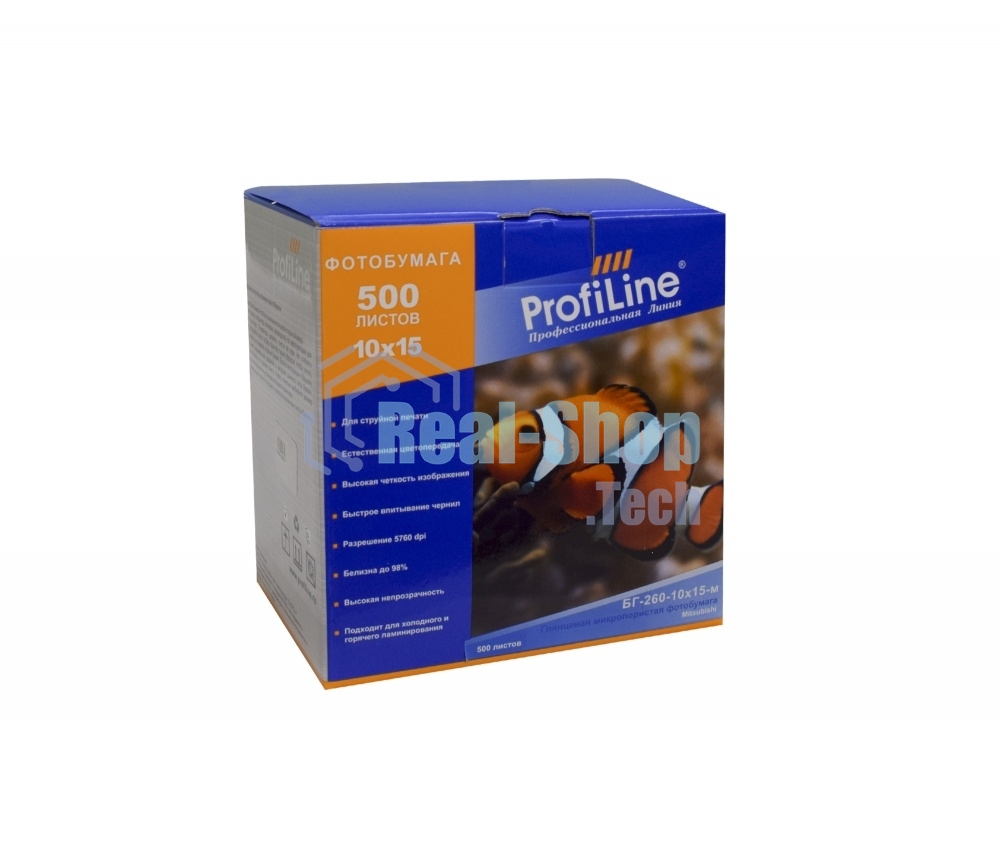 Фотобумага микропористая глянцевая БГ-260-10х15-м-500, 260 г/м2, 10х15, 500 л, 5760 dpi (Mi) ProfiLine