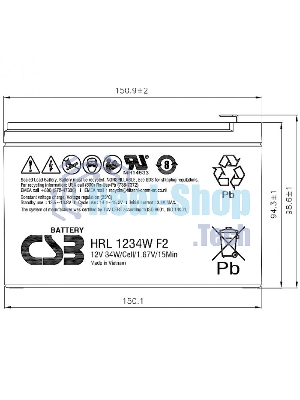 Батарея для ИБП CSB HRL 1234W (12V, 9Ah)