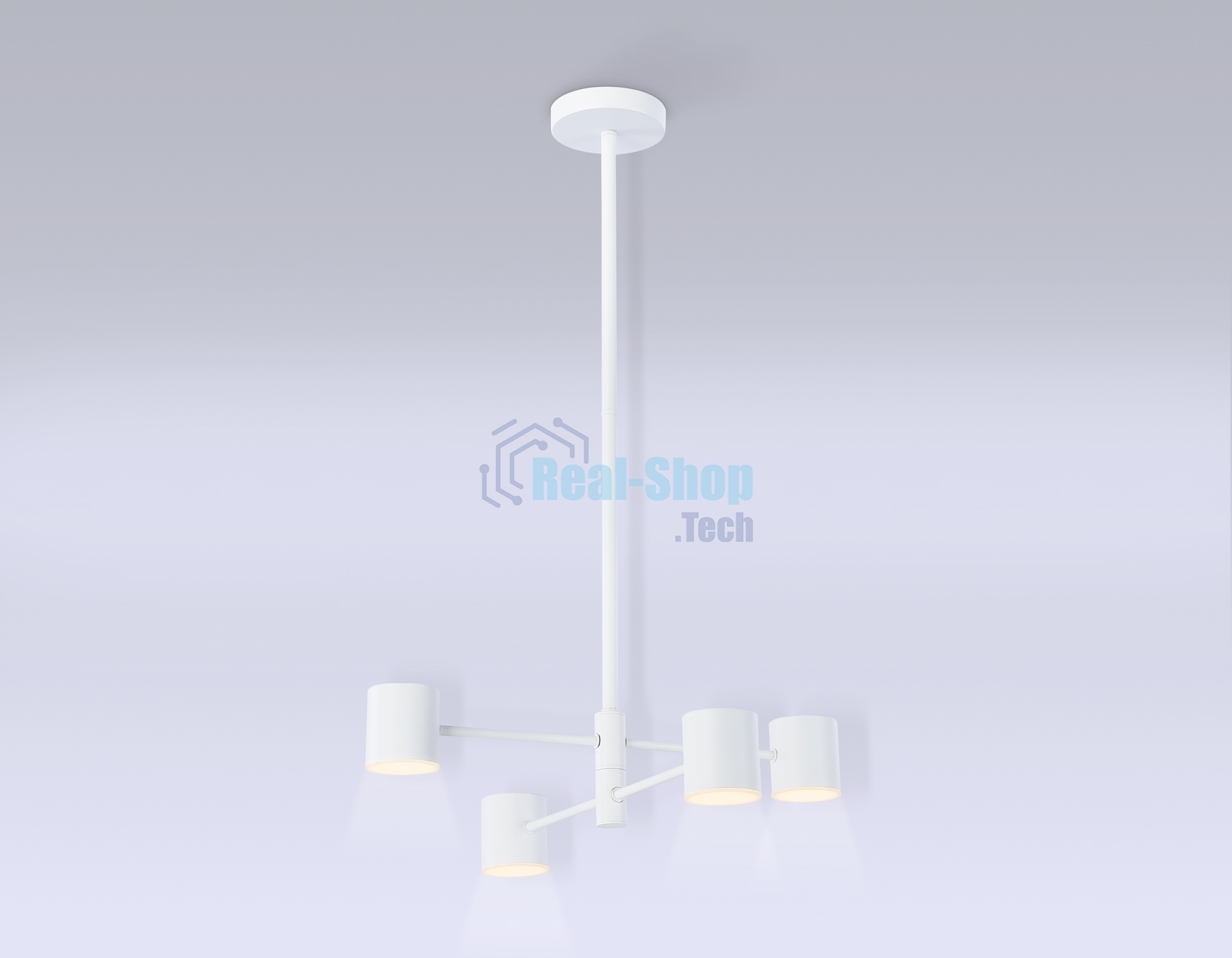 Подвесной светодиодный светильник Ambrella light FL51705/4 WH белый 3000K/4200K/6400K 20W D500*780 (Без ПДУ)