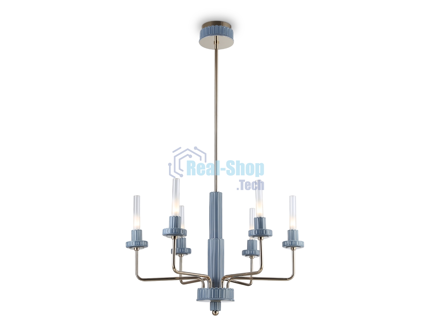 Люстра Ambrella light LH53124/6 GD/WH/GB золото/белый/серо-синий 10W 3000K D660*1120