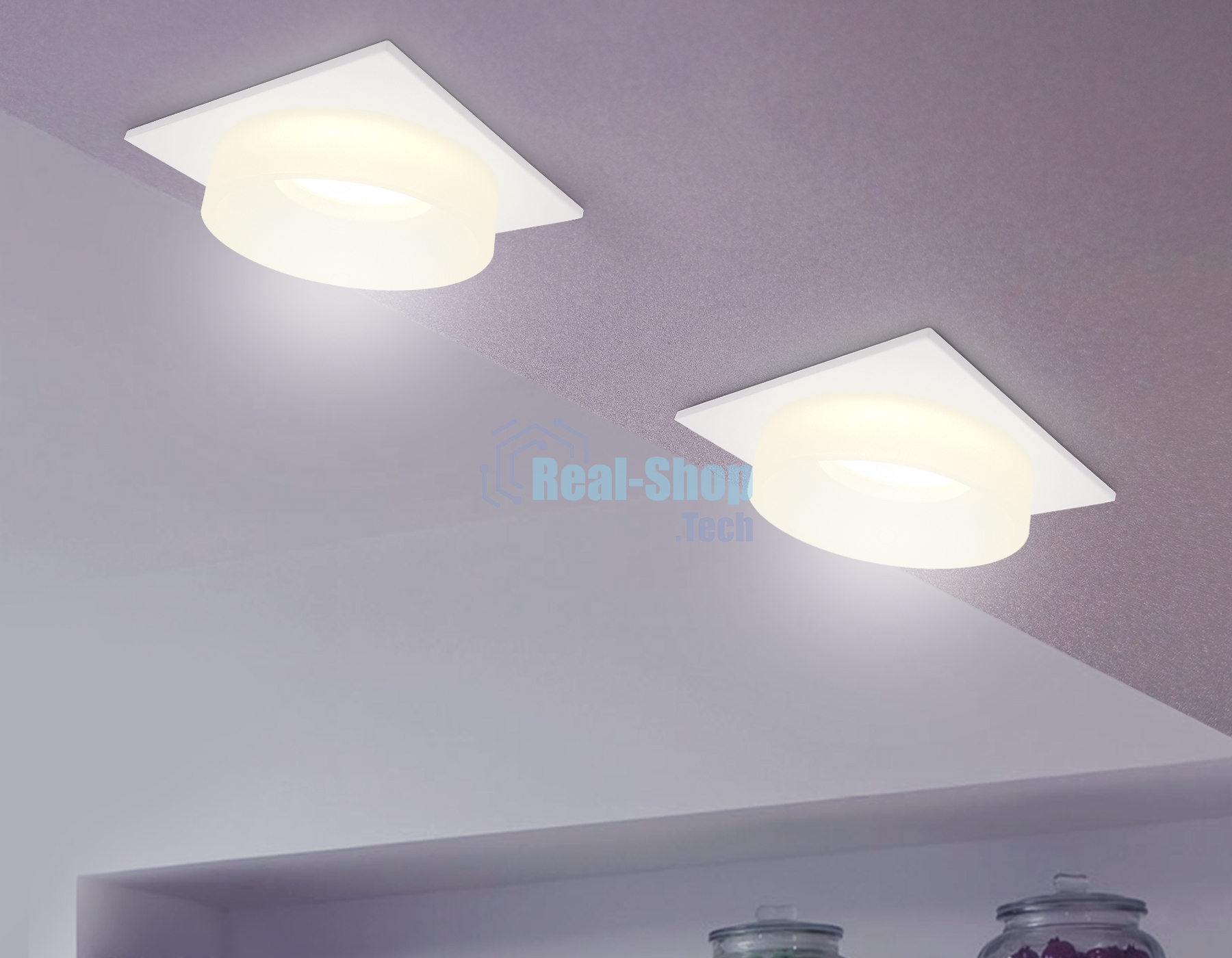 Светильник Ambrella light TN1314 SWH/FR белый песок/белый матовый GU5.3 92*92*45