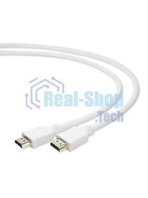 Кабель Cablexpert HDMI CC-HDMI4-W-6, 19M/19M, v2.0, медь, позол.разъемы, экран, 1.8м, белый, пакет