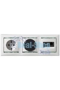 Розетка Legrand 774321 2К+3 со шторками, слон. кость Valena