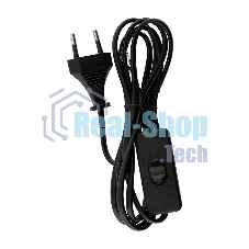 Сетевой шнур с выключателем Rexant 2х0,75 мм², 1,8 м черный