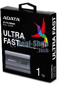 Внешний SSD ADATA Elite SE880, 1TB, USB 3.2 Gen 2x2 Type-C, R/W 2000/2000, серый