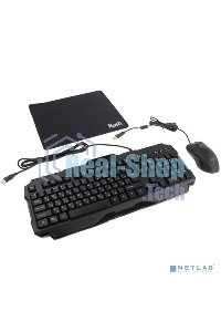Комплект игровой клавиатура+мышь+коврик Smartbuy RUSH Shotgun черный SBC-307728G-K