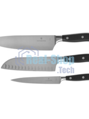 Набор ножей кухонных Victorinox Forged Chefs (7.7243.3) компл.: 3 шт черный, подар. коробка