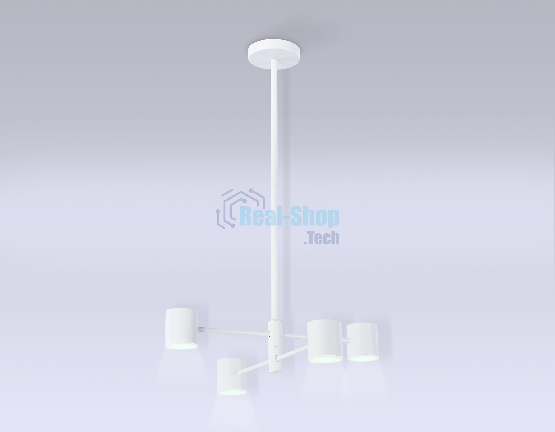 Подвесной светодиодный светильник Ambrella light FL51705/4 WH белый 3000K/4200K/6400K 20W D500*780 (Без ПДУ)
