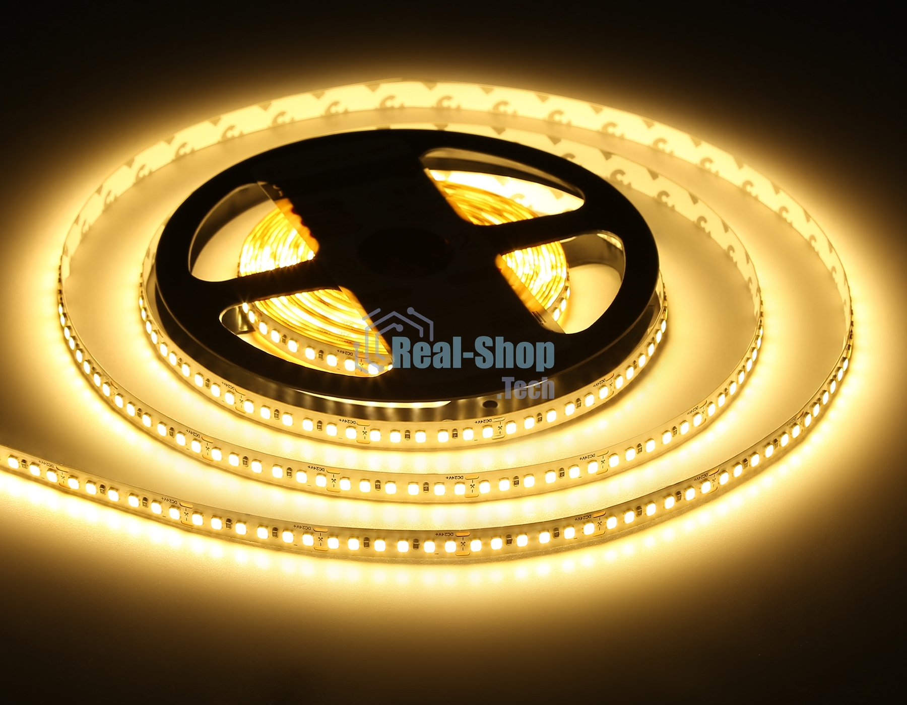 Светодиодная лента Ambrella light GS3201 2835 180Led/ 14.4W m/ 24V IP20 3000K/ 5000*8*1.2mm (2 конт.)
