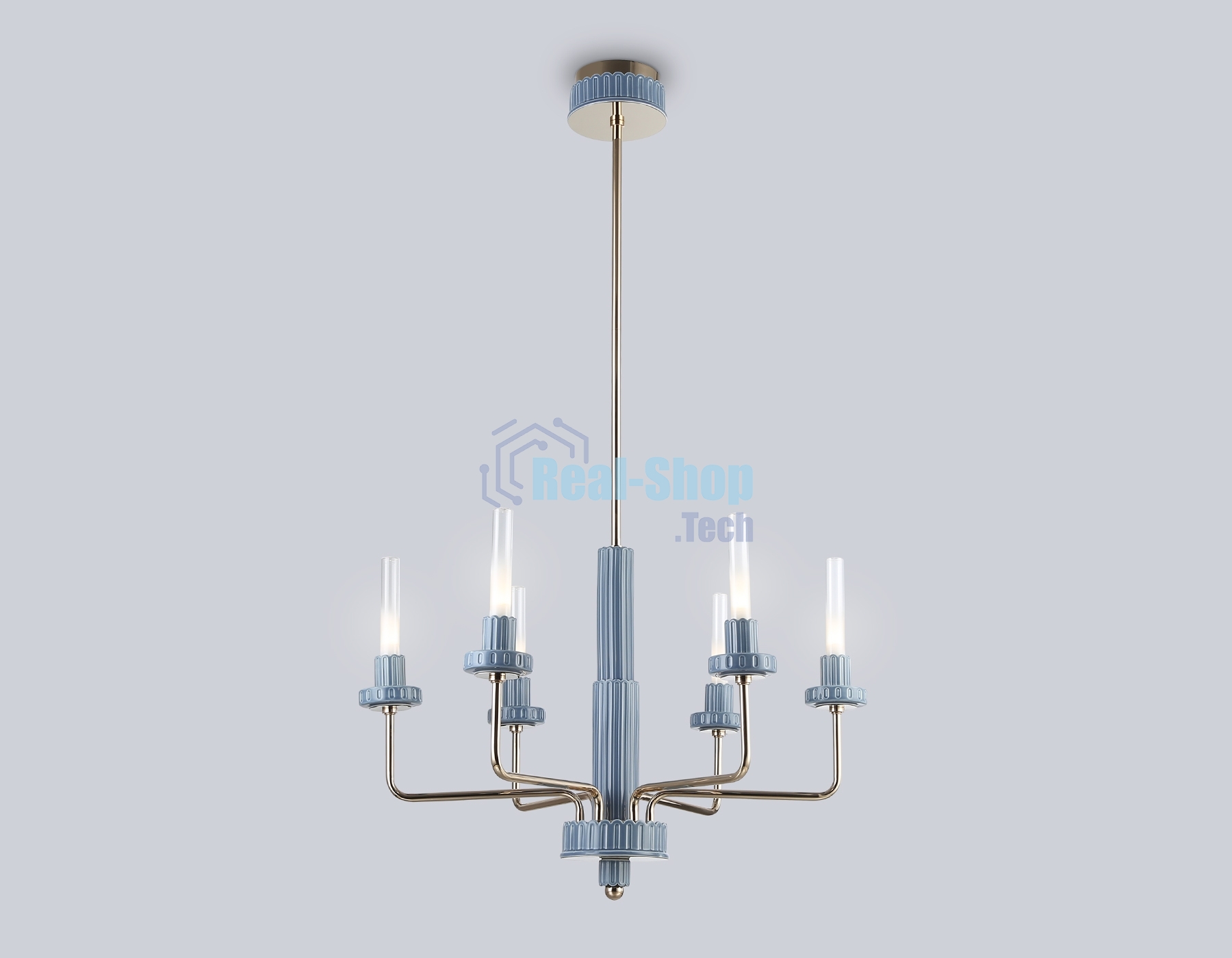Люстра Ambrella light LH53124/6 GD/WH/GB золото/белый/серо-синий 10W 3000K D660*1120
