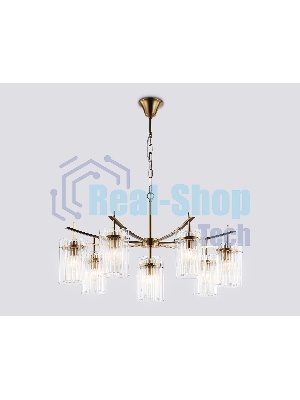 Люстра Ambrella light LH56033/7+1 BS/CL латунь/прозрачный E14*8 max 40W D790*1200