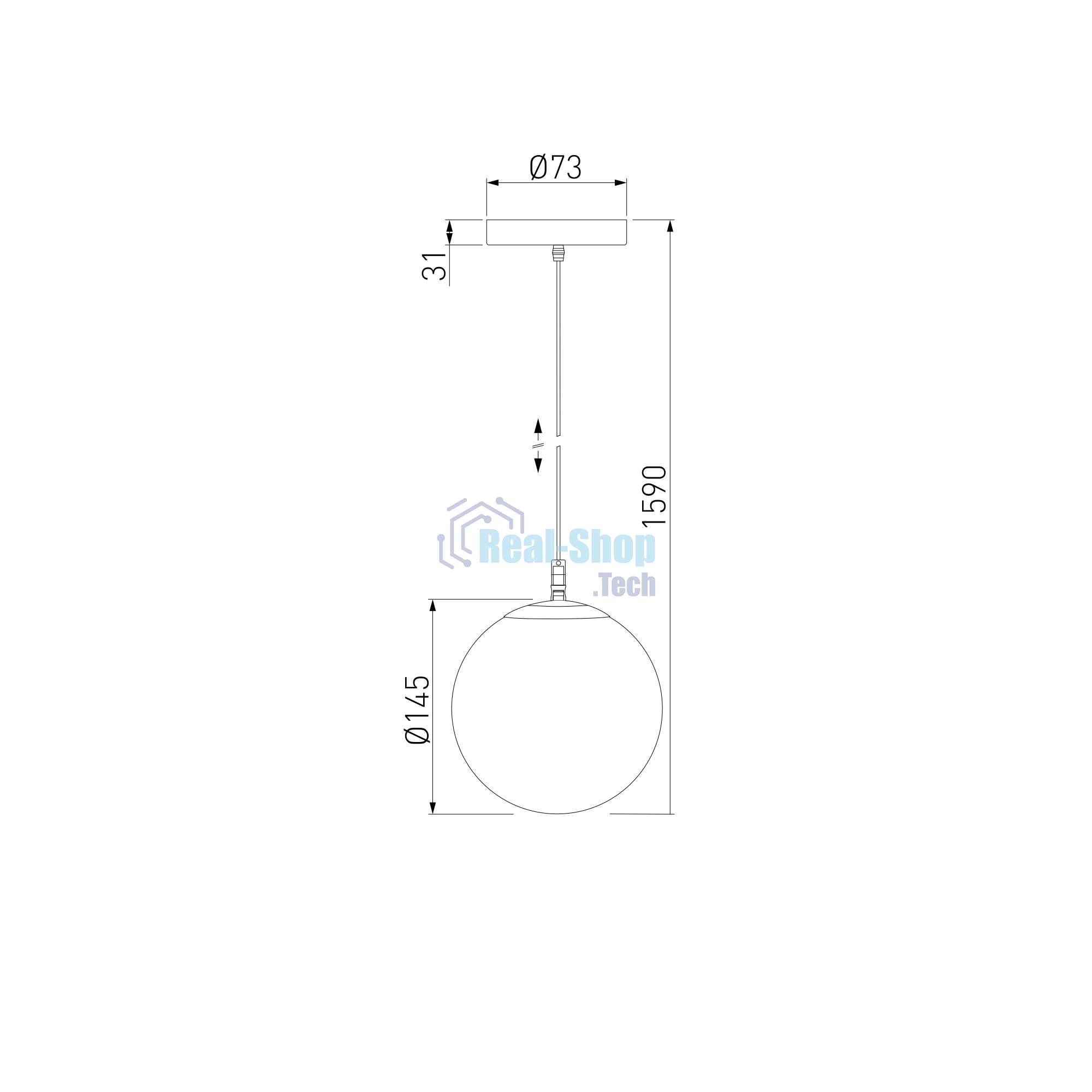Sfera H D150 (35158/H) Светильник садово-парковый черный