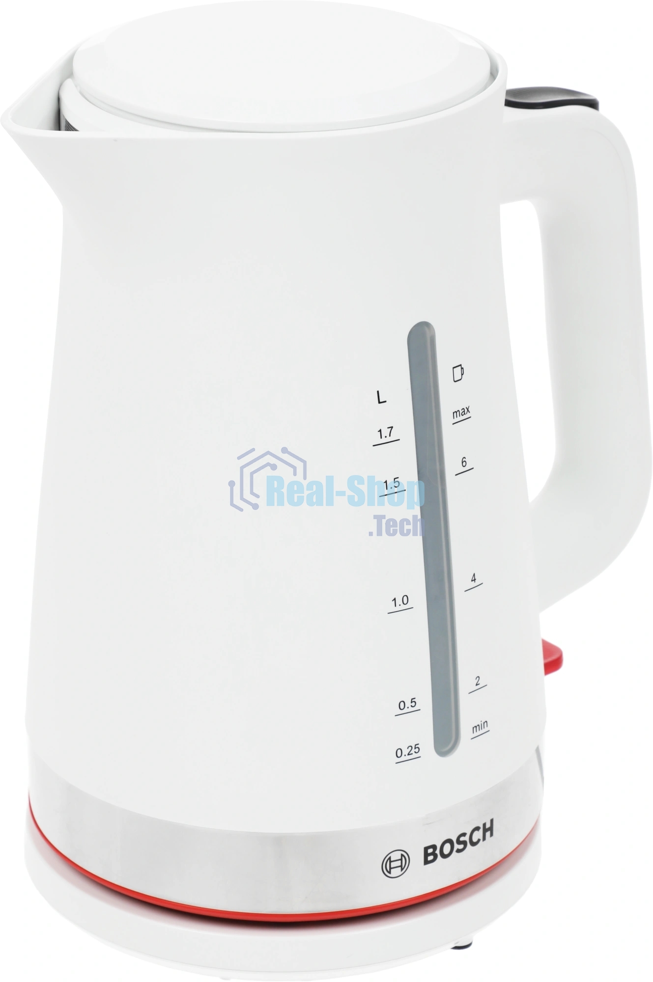 Чайник электрический Bosch TWK4M221 белый, 1.7 л, 2400 Вт, скрытый нагревательный элемент