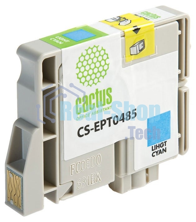 Картридж струйный Cactus CS-EPT0485 светло-голубой (14,4 мл) для Epson Stylus Photo R200/R220/R300/R320/R340/RX500/RX600/RX620/RX640