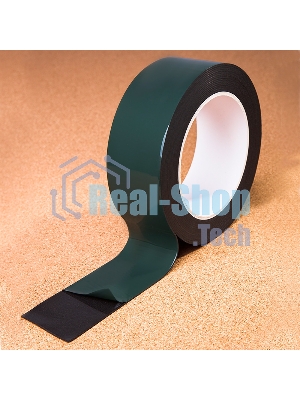 Двухсторонний скотч Rexant, черная, вспененная ЭВА основа, 40 мм, ролик 5 м