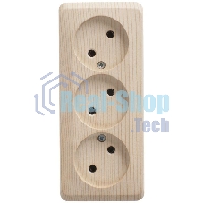 Розетка 3-м ОП Этюд 16А IP20 без заземл. без защ. шторок сосна SchE PA16-009D