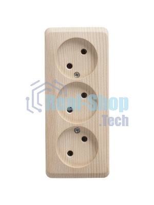 Розетка 3-м ОП Этюд 16А IP20 без заземл. без защ. шторок сосна SchE PA16-009D