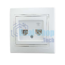 Розетка компьютерная + телеф. СП Мира RJ11 + RJ45 белый/белый LEZARD 701-0202-143
