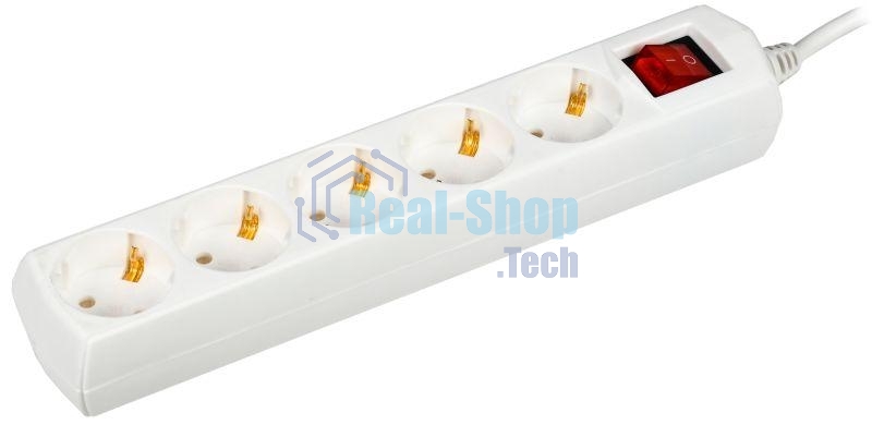 Удлинитель 5х5 м с заземл. 10А 250В У05В GENERICA 2P+PE 3х1 кв.мм IEK WYP10-10-05-05-ZK-G