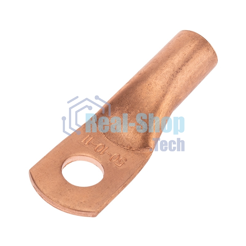 Наконечник медный Rexant ТМ 50-10-11 (50мм² - Ø11мм) (в упак. 50 шт.)