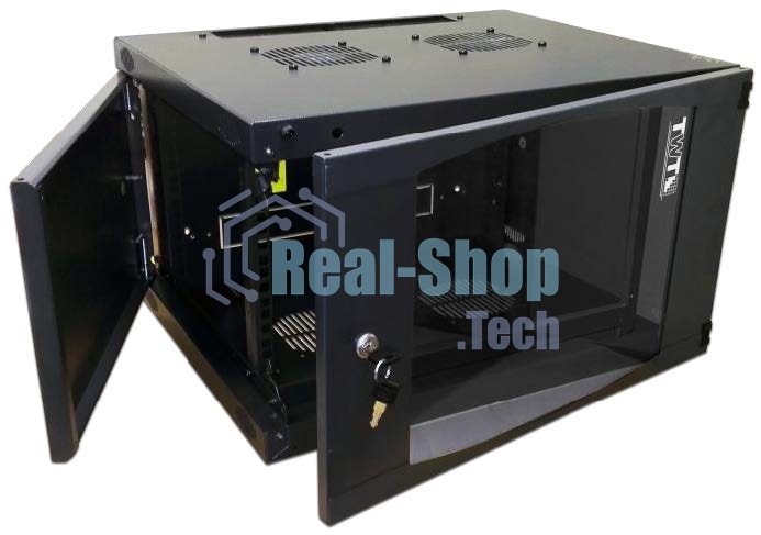 Шкаф настенный Lanmaster Next TWT-CBWNG-12U-6X6-BK 12U 550x600мм пер.дв.стекл съемные бок.пан. 60кг черный