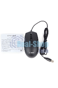 Мышь проводная Gembird MOP-430 черный, 1600 dpi, USB, кнопки - 4
