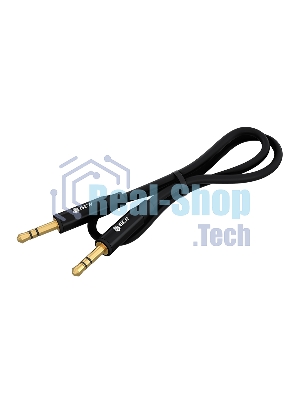 Кабель 1.0m аудио jack 3.5mm/jack 3.5mm черный, GOLD, AL case черный, M/M, GCR-53496