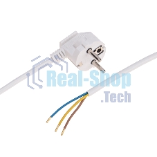 Шнур электрический с вилкой Rexant ПВС 3х0,75 мм², 1,5м белый