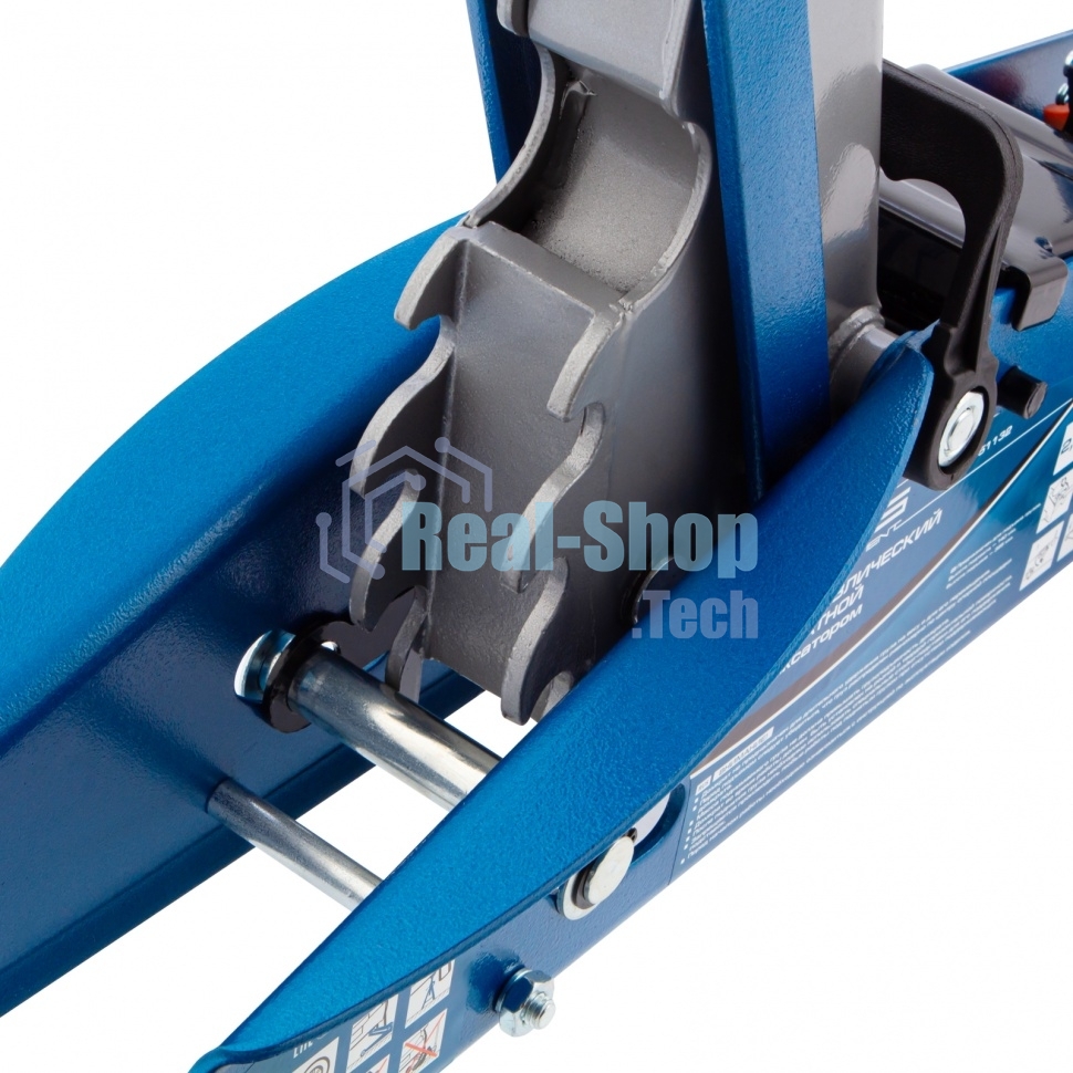 Домкрат Stels 51132 гидравлический подкатной с фиксатором 2.5 т safety pin 140-385 мм в кейсе