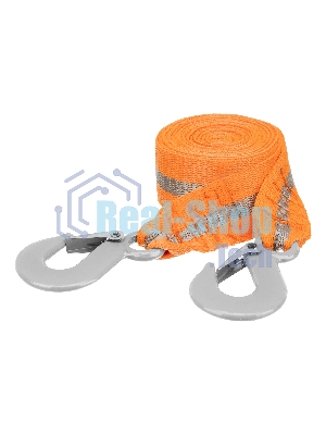 Трос буксировочный Stels 54383 10 тонн, 2 крюка, сумка на молнии, россия