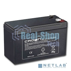 Батарея для ИБП CROWN CBT-12-7.2 (напряжение 12В, емкость 7.2 А/Ч, разм 151х65х100 мм, вес 2,1 кг, тип клеммы - F2, 5 лет)