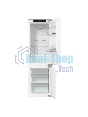 Встраиваемый холодильник Gorenje NRKI517142, полезный объем 243 л, электронное управление, цифровой дисплей, автоматическое размораживание No Frost, быстрое замораживание, интенсивное охлаждение, зона свежести с контролем влажности, слайдерное крепление, энергоэффективность А+