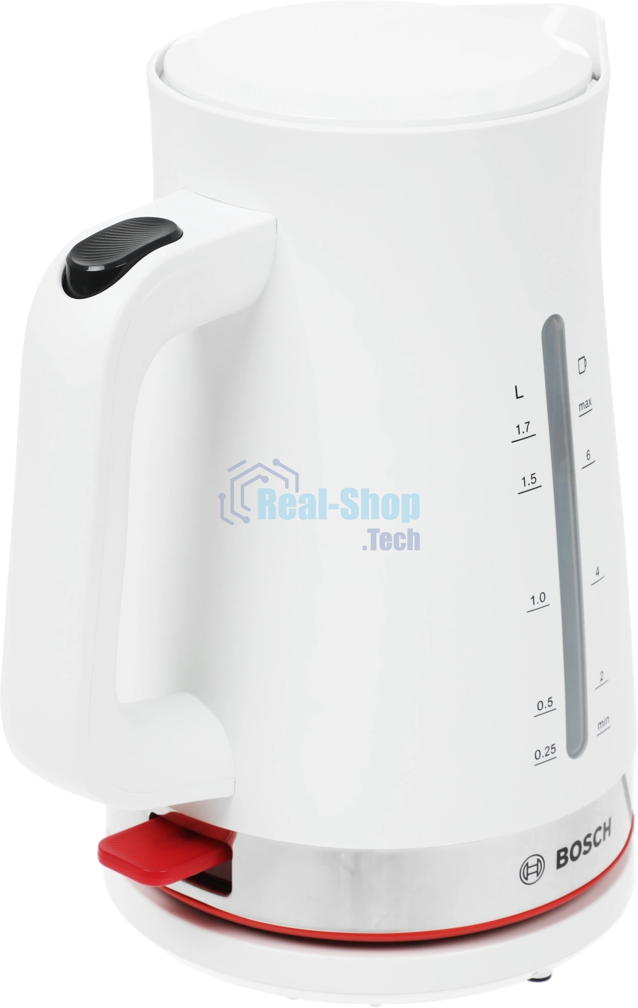 Чайник электрический Bosch TWK4M221 белый, 1.7 л, 2400 Вт, скрытый нагревательный элемент