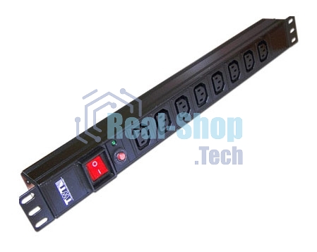 Блок распределения питания Lanmaster TWT-PDU19-10A8C3 гор.размещ. 8xC13 базовые 10A C14