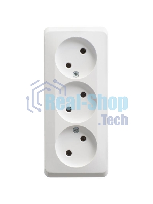 Розетка 3-м ОП Этюд 16А IP20 без заземл. без защ. шторок белый SchE PA16-009B