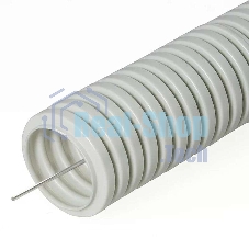 Труба гофрированная ПВХ d16 мм с зондом сер. (уп. 100 м) Урал Пак ГФ-0101716-100