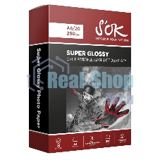 Фотобумага RC Super Glossy 290gsm; A6*20Суперглянцевая; 290г/м2; формат А6; 20 листов RC