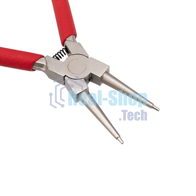 Щипцы для стопорных колец Rexant загнутый сжим 160 мм, обливные рукоятки